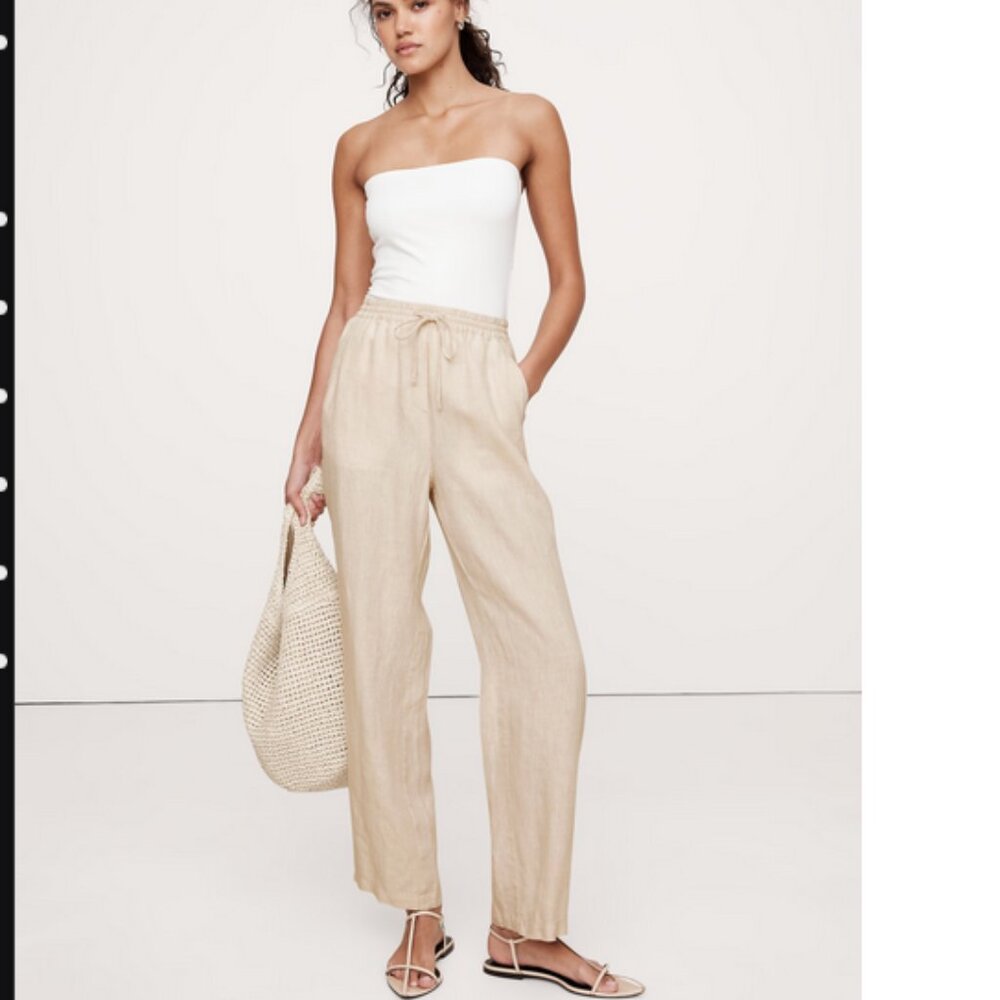 Linen Pull-On Ankle Pant